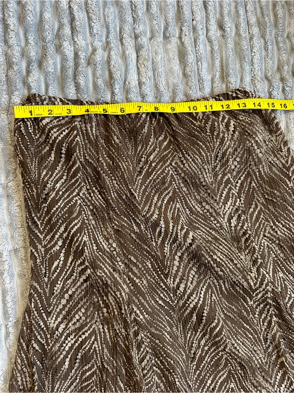 Chico's vintage silk Brown & Cream Patterned Circle Skirt - Picture 4 of 5